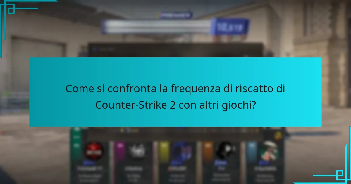 Come si confronta la frequenza di riscatto di Counter-Strike 2 con altri giochi?