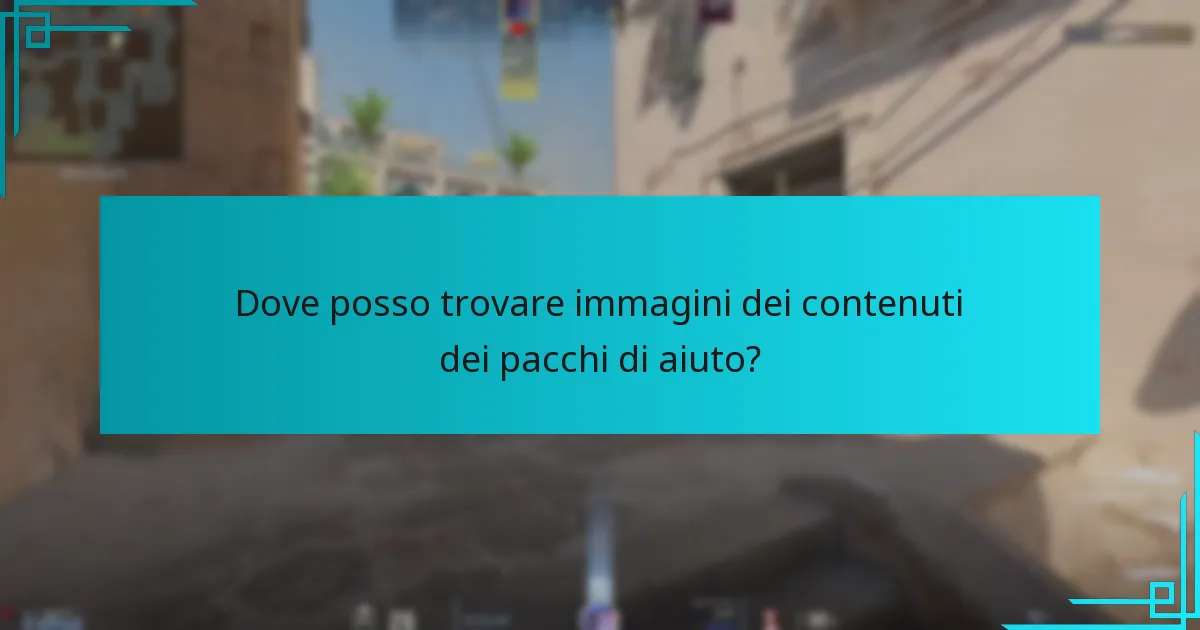 Dove posso trovare immagini dei contenuti dei pacchi di aiuto?