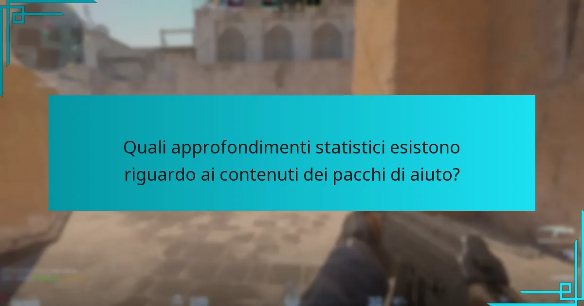 Quali approfondimenti statistici esistono riguardo ai contenuti dei pacchi di aiuto?