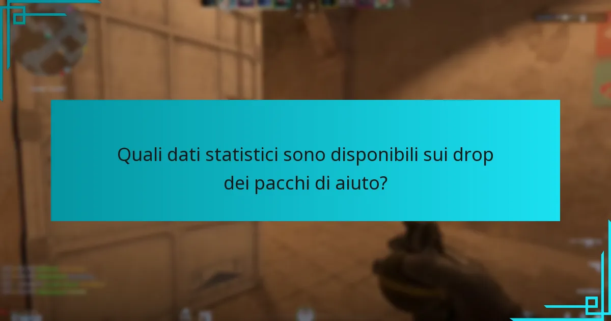 Quali dati statistici sono disponibili sui drop dei pacchi di aiuto?